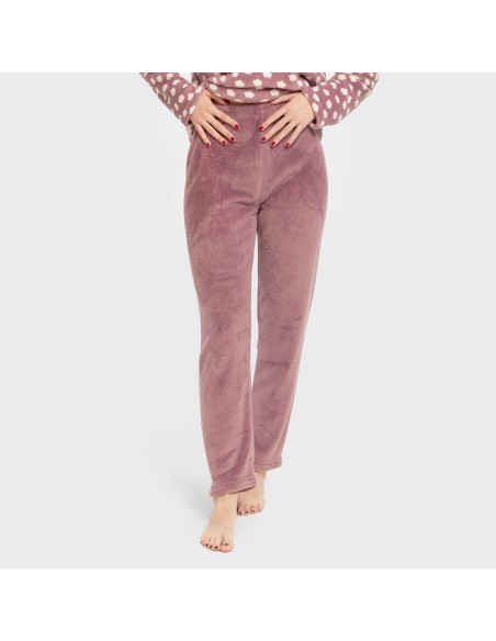 Pijama coral Berta berenjena pijamas-de-invierno-de-mujer