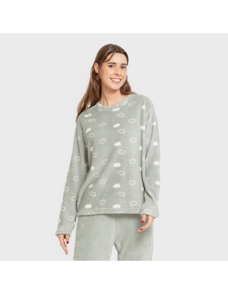 Pijama coral Nube New verde tiffany pijamas-de-invierno-de-mujer