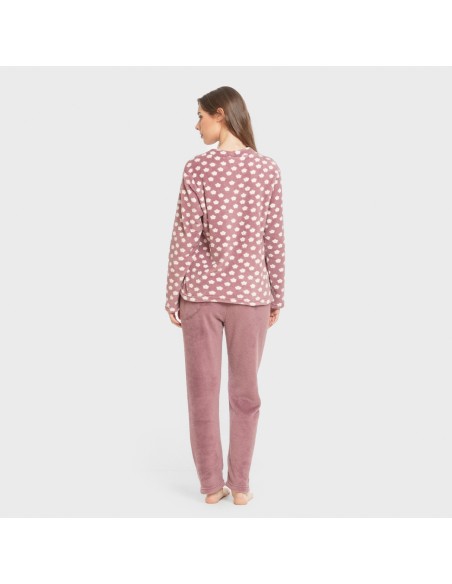Pijama coral Berta berenjena pijamas-de-invierno-de-mujer