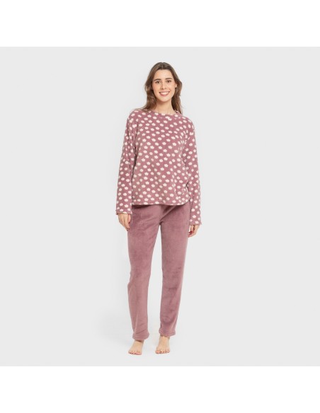 Pijama coral Berta berenjena pijamas-de-invierno-de-mujer