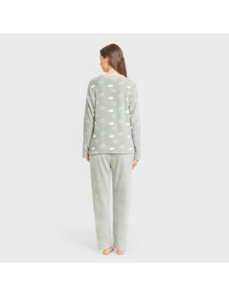 Pijama coral Nube New verde tiffany pijamas-de-invierno-de-mujer