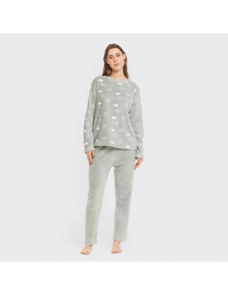 Pijama coral Nube New verde tiffany pijamas-de-invierno-de-mujer