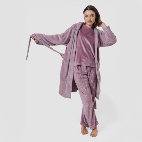 Bata coral lisa batas-mujer