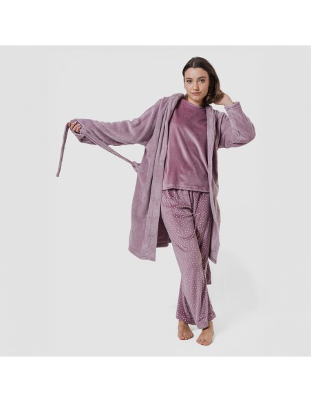 Bata coral lisa batas-mujer