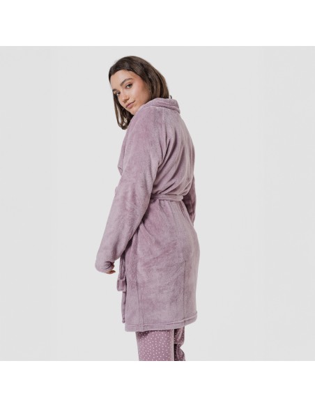 Bata coral lisa batas-mujer