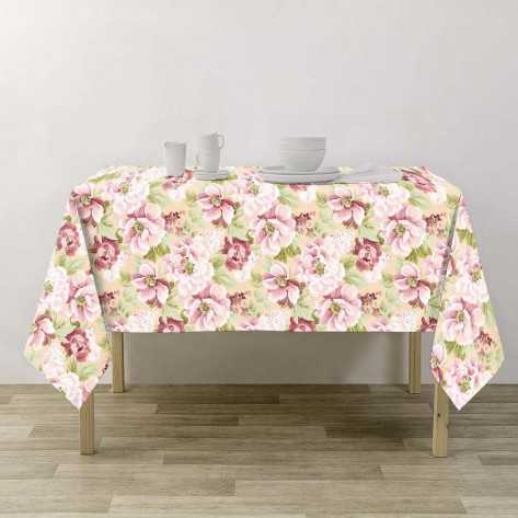 Mantel Tejido Reciclado Peony Rosa ropa-mesa