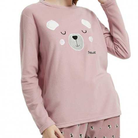 Pijama polar Mimoso malva rosa ropa-de-estar-por-casa