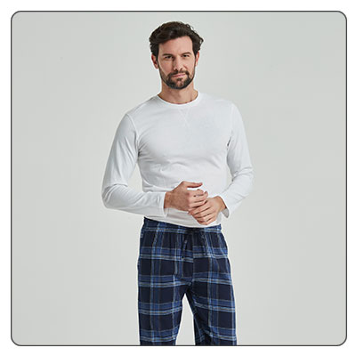 pijamas de hombre todo el año, largos y cortos de franela y algodón